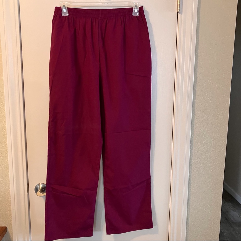 Cherokee Workwear Scrub Pants, M, Wine